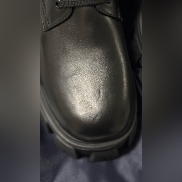 Prada Women's Black Combat Boots Monolith - Picture 10 of 12